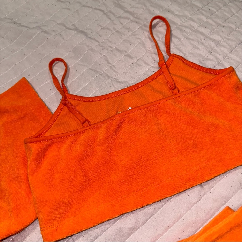 ASOS TERRYCLOTH BEACH COVER UP SET - ORANGE - Picture 10 of 12